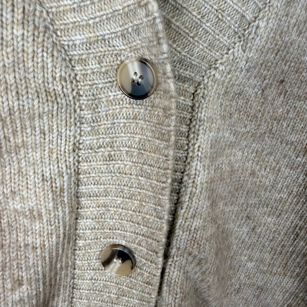 Zenana Womens Oatmeal Marled Knit Button Front Cardigan Sweater Large - Picture 7 of 7